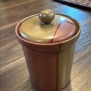 Sango GOLD DUST SIENNA  5039 Beige Tan Color Blocks Lidded Canister Jar vintage